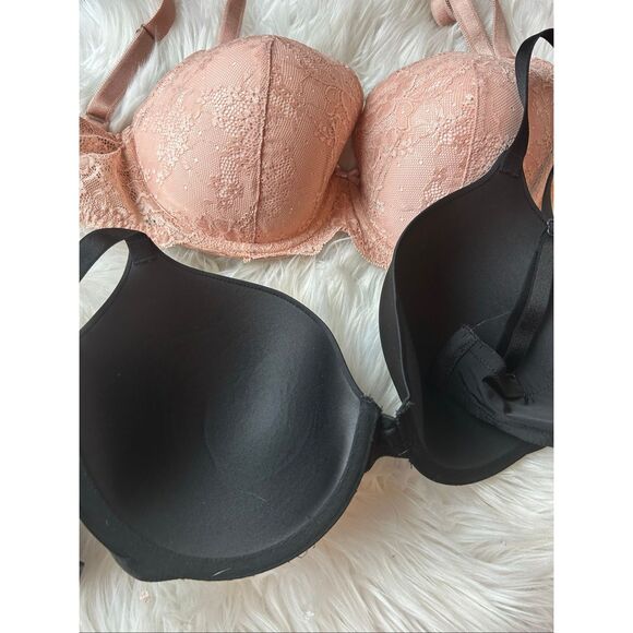 Victoria’s Secret 36DD bundle black and pink/nude bra no padding - Picture 2 of 6